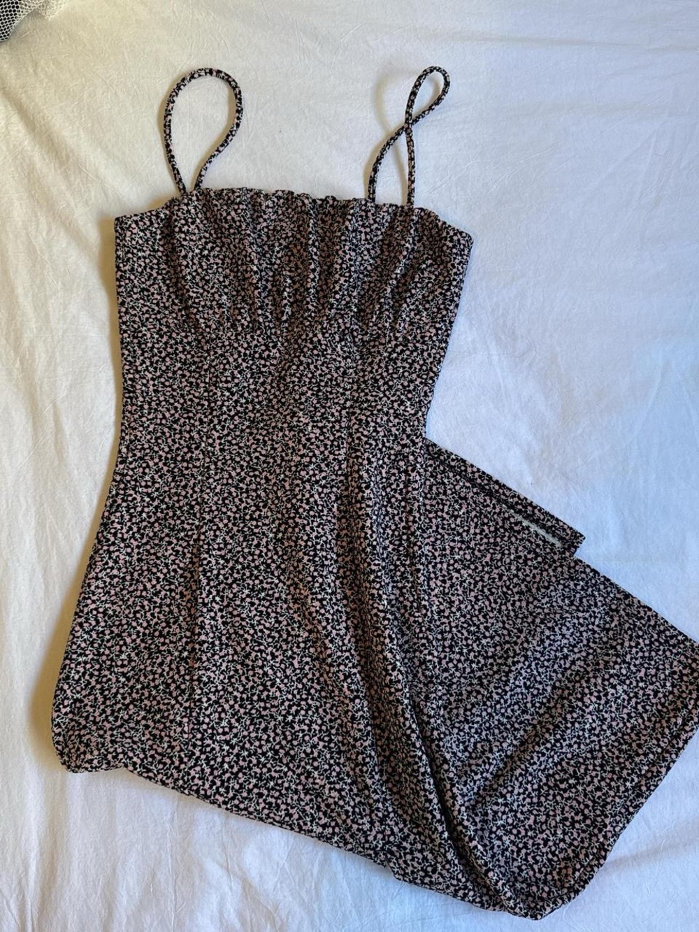 Black Floral Spaghetti Strap Sundress Size Small